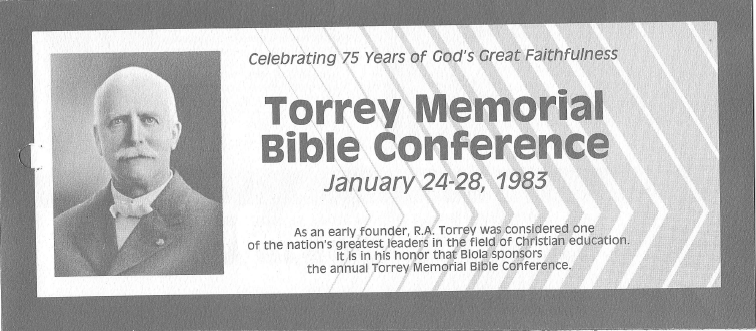 Torrey Memorial Bible Conference : Celebrating 75 years of God's great faithfulness