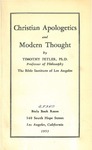 Christian Apologetics and Modern Thought