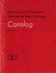 1971/1972, Rosemead Graduate School of Psychology Catalog
